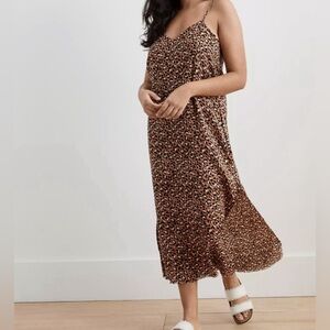 Aerie Leopard Print Maxi Slip Dress Size L